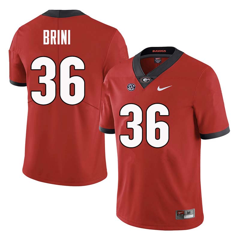 Georgia Bulldogs #36 Latavious Brini College Football Jerseys Sale-Red